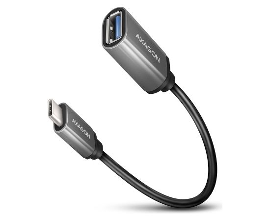 (Ir veikalā) AXAGON RUCM-AFAC USB 3.2 Gen 1 Type-C Male to USB Type-A Female, cable adapter 0,2m, 3A, ALU