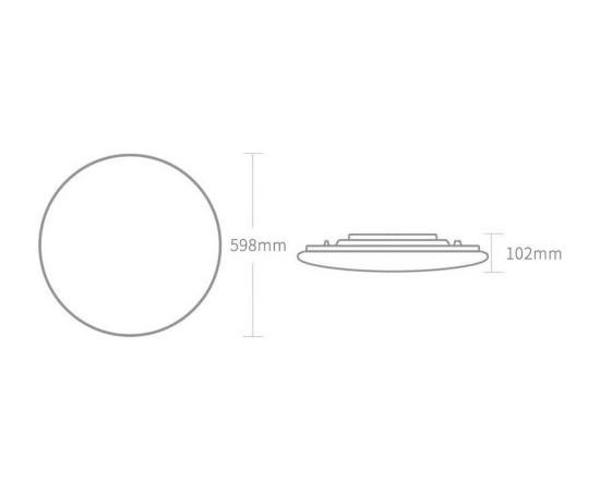 Xiaomi Yeelight Arwen 550C LED Smart Ceiling Light with remote RGB backlight, 50W, 4500 lm, 598mm White EU
