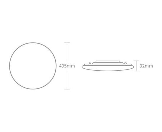 Xiaomi Yeelight Arwen 450C LED Smart Ceiling Light with remote RGB backlight, 50W, 4000 lm, 495mm White EU