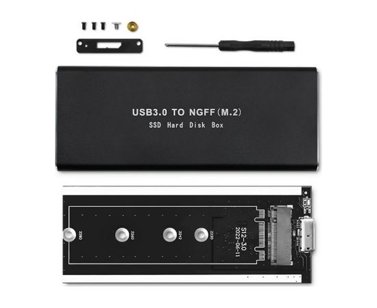 Qoltec 51854 Hard drive Enclosure M.2 SATA SSD NGFF | USB 3.0