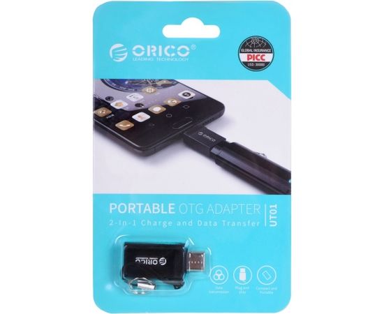 ORICO ADAPTER USB-C - USB-A 3.1, M/F, BLACK, ALU
