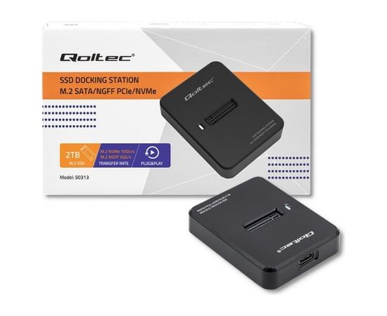 Qoltec 50313 Docking station SSD M.2 SATA/PCIe | NGFF/NVMe | USB 3.1