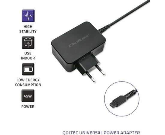 Qoltec 51025 power adapter/inverter Indoor Black
