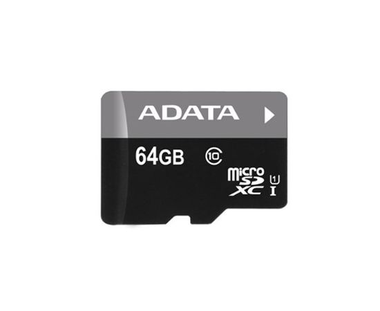 ADATA Premier UHS-I 64 GB, MicroSDXC, Flash memory class 10, SD adapter