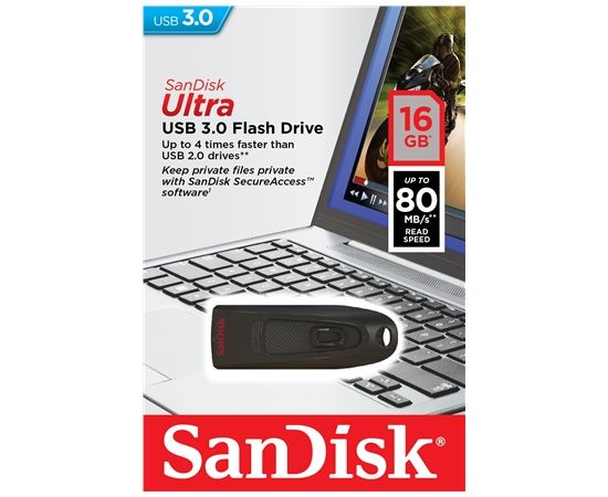 Sandisk Flash Drive Ultra 16GB USB 3.0 Black