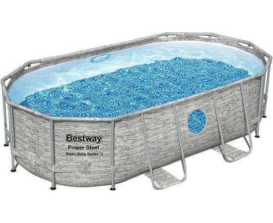 Ovāls āra baseins Bestway 56714 Power Steel 427x250x100cm Pelēks