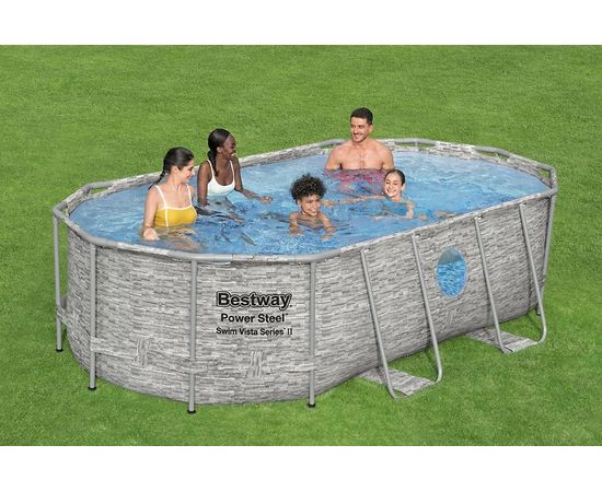 Ovāls āra baseins Bestway 56714 Power Steel 427x250x100cm Pelēks