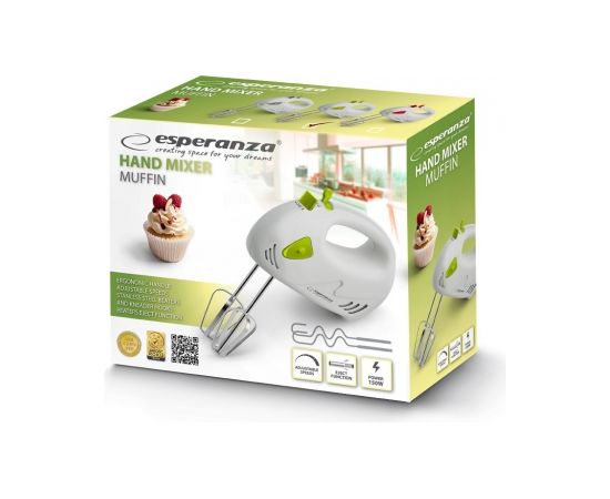 Esperanza EKM007G mixer Hand mixer Green,White 150 W