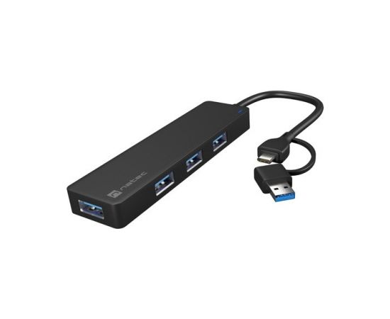 NATEC USB-C 3.0 HUB MAYFLY 4-PORTY + ADAPTER USB-A