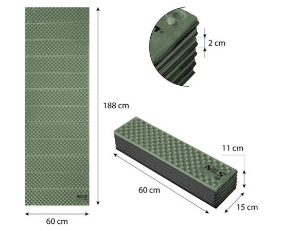 NC1768 ZAĻŠ SALOKAMAIS PAKLĀJS 188cm NILS CAMP