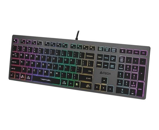 A4Tech FSTYLER FX60H (Neon Backlit) keyboard USB QWERTY Black, Grey