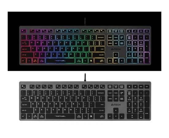 A4Tech FSTYLER FX60H (Neon Backlit) keyboard USB QWERTY Black, Grey