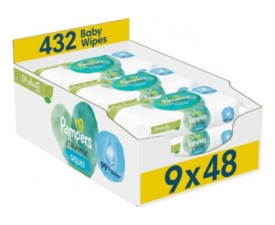 Pampers Chusteczki nawilżane PAMPERS Harmonie Plastic-Free 9x48szt