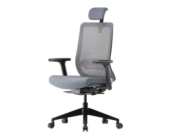 Up Up Dublin ergonomic office chair Black, Dark grey starry fabric + Grey mesh