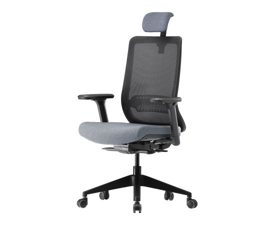 Up Up Dublin ergonomic office chair Black, Dark grey starry fabric + Black mesh