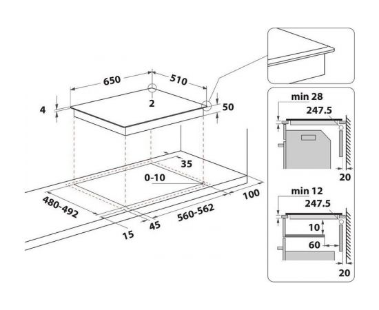 Whirlpool WFS5060CPBF indukcijas plīts virsma 60cm