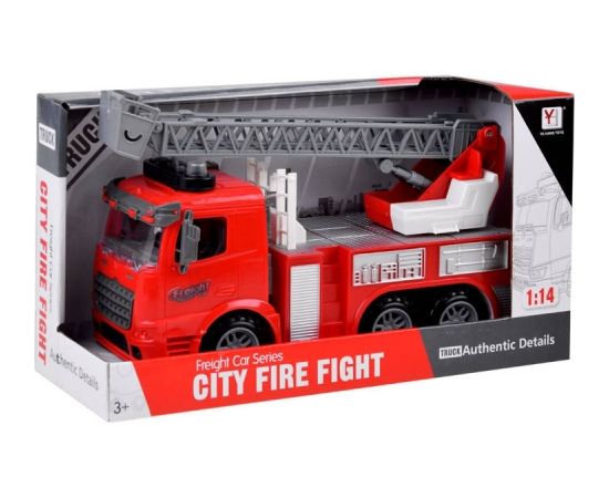 Pilsētas ugunsdzēsēju ugunsdzēsēju automašīna, sarkana