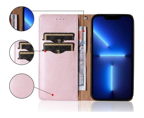 Fusion Magnet Strap grāmatveida maks + aukliņa Samsung A236 Galaxy A23 5G rozā