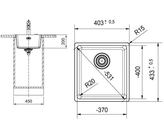 Franke Maris MRG 110-37 Manuālais 3½ Ventilis ar Melnu Ventili un Pārplūdes Nosegu Melns Matēts