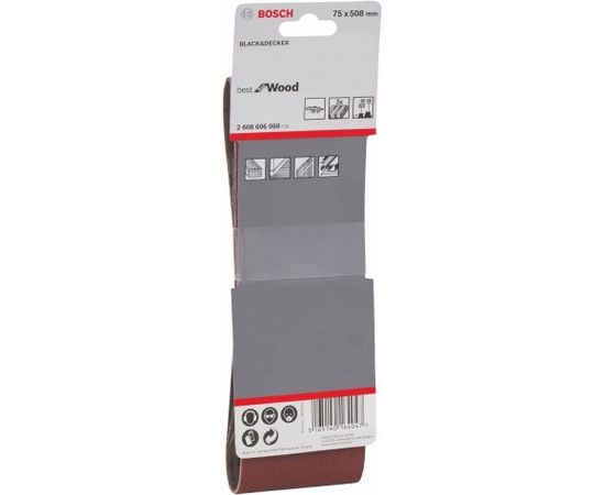 Bosch sanding tape 75x508mmP60 / 80/100 3 pcs