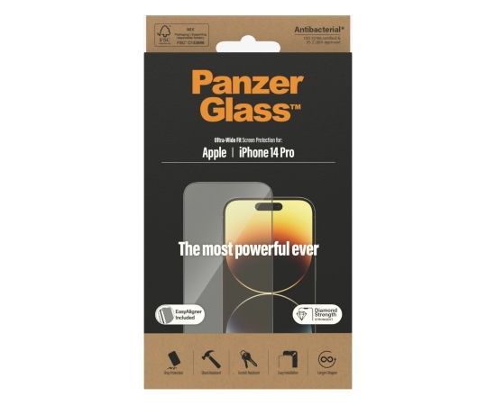 PanzerGlass Screen protector, Apple, iPhone 14 Pro, Glass, Clear