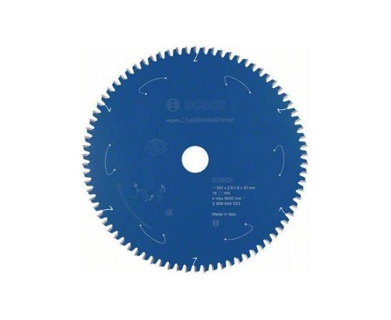 Griešanas disks Bosch Expert for Laminated Panel 2608644553; 254x30 mm; Z78 Zāģripas