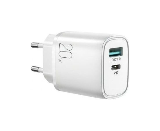 Joyroom  
 
       fast charger USB-A QC3.0 / USB-C PD 20W 
     White