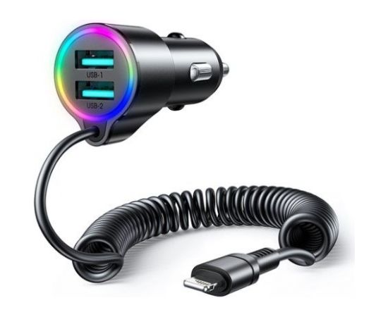 Joyroom  
 
       3-in-1 fast car charger with Lightning cable 1.5m 17W 
     Black