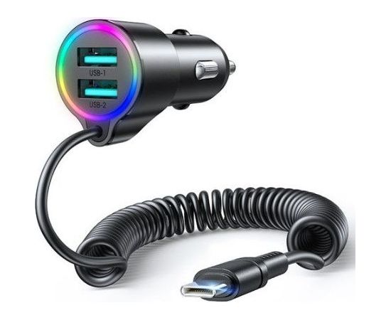 Joyroom  
 
       3-in-1 fast car charger with USB-C cable 1.5m 17W 
     Black