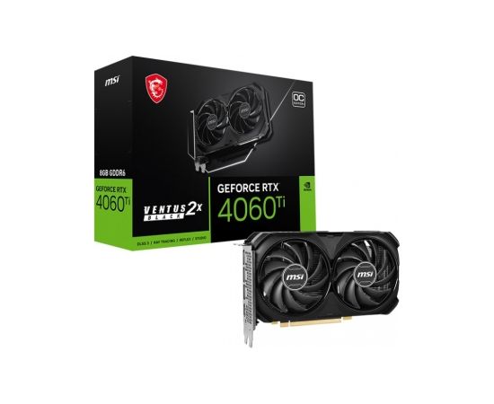 MSI GeForce RTX 4060 Ti VENTUS 2X BLACK 8G OC NVIDIA 8 GB GDDR6 DLSS 3