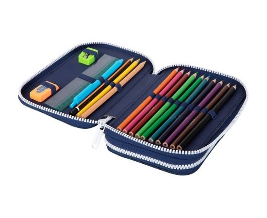 Double decker school pencil case with equipment Coolpack Jumper 2 Cosmic Mugursomas