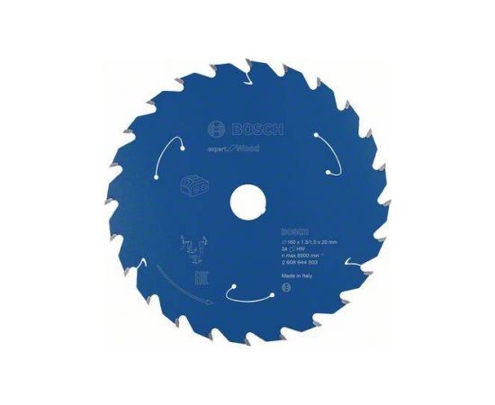 Griešanas disks Bosch 2608644503; 160x20 mm; Z24 Zāģripas