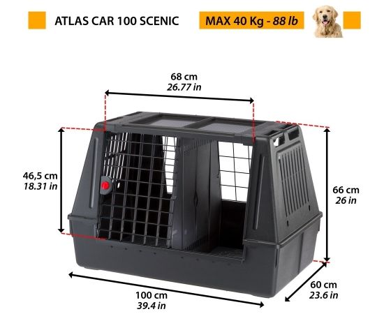 FERPLAST Atlas Car 100 Scenic, car transporter for animals