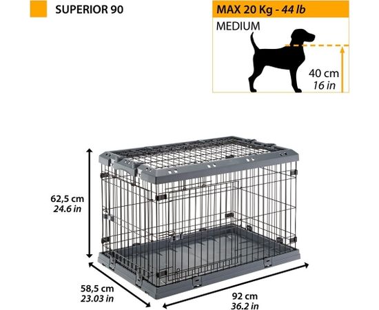 FERPLAST Superior 90 - dog cage - 92 x 58.5 x 62.5 cm