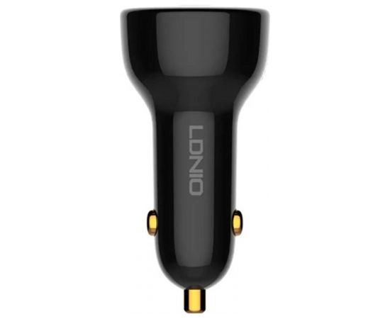 LDNIO C101 Car Charger, USB + USB-C, 100W + USB-C to Lightning Cable (Black)