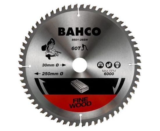 Griešanas disks kokam Bahco 8501-305-30-60SW; 305x30 mm; 60T; 0° Zāģripas