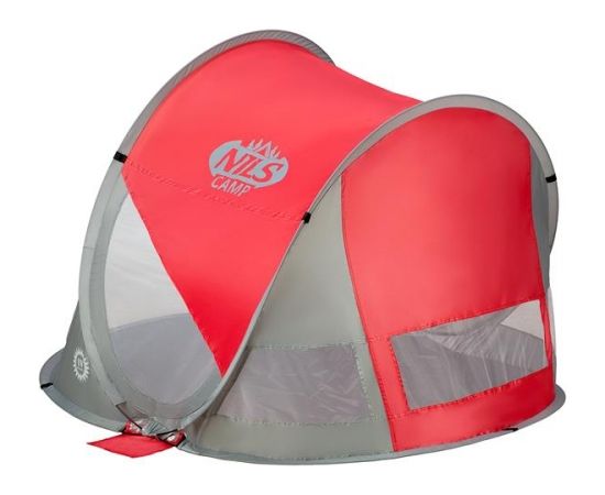 Pludmales telts NC3142 RED-GREY POP UP BEACH TENT NILS CAMP