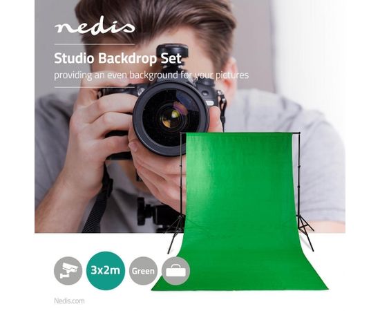 Nedis BDKT10GN Fotostudijas fona komplekts 1,90 x 2,95 m