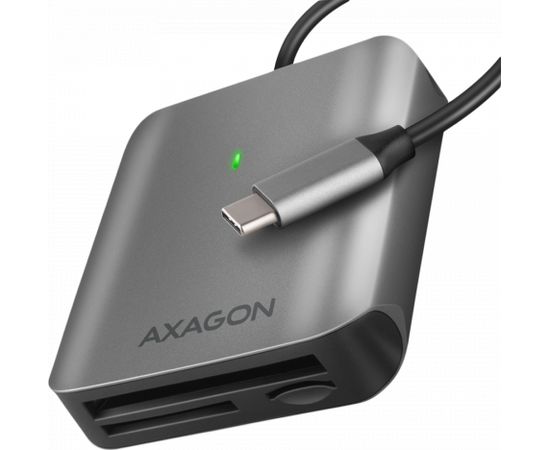 Axagon Aluminum high-speed USB-C 3.2 Gen 1 memory card reader. 3 slots, UHS-II.