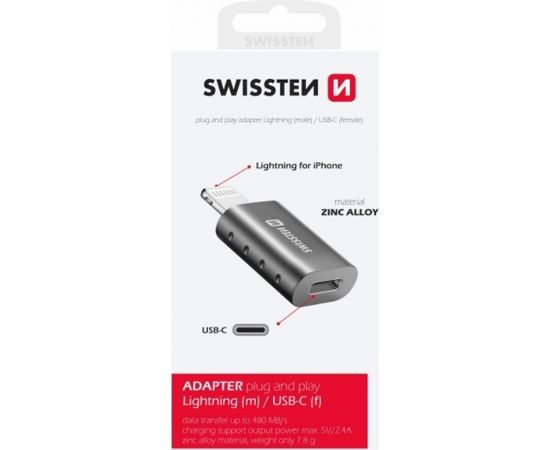 Swissten Адаптер Lightning на USB-C