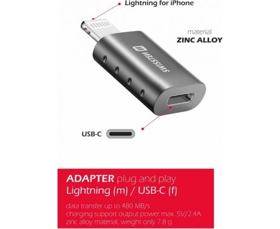 Swissten Адаптер Lightning на USB-C