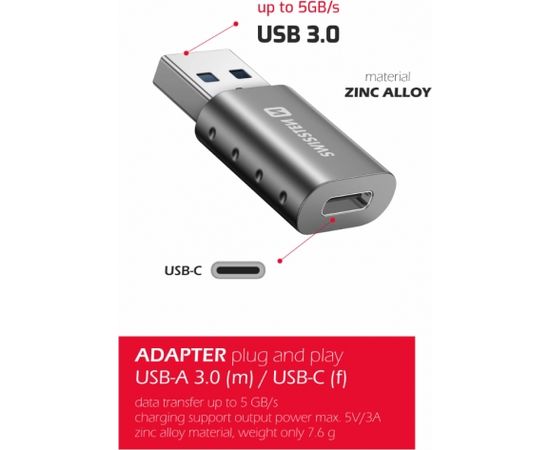 Swissten Adapteris USB-A / USB-C