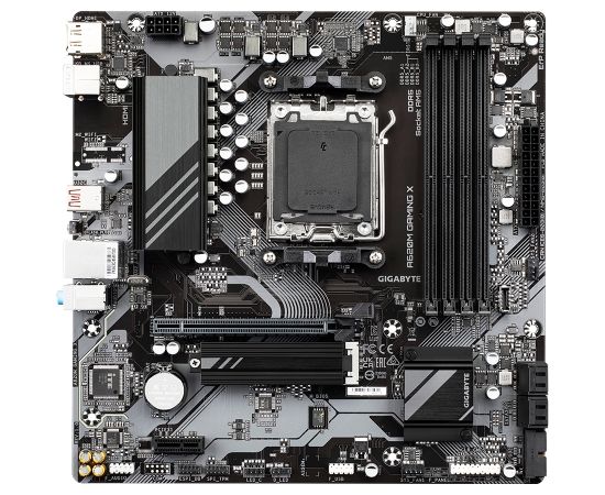 Gigabyte 	A620M GAMING XG10 Processor family AMD, Processor socket AM5, DDR5 DIMM, Memory slots 4, Supported hard disk drive interfaces 	SATA, M.2, Number of SATA connectors 4, Chipset AMD A620, Micro ATX