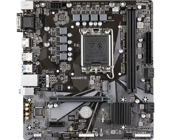 Gigabyte H610M H 1.0 Processor family Intel, Processor socket  LGA1700, DDR5 DIMM, Memory slots 2, Supported hard disk drive interfaces 	SATA, M.2, Number of SATA connectors 4, Chipset Intel H610 Express, Micro ATX Mātes plates