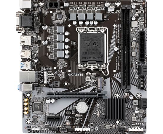 Gigabyte 	H610M S2H Processor family Intel, Processor socket  LGA1700, DDR5 DIMM, Memory slots 2, Supported hard disk drive interfaces 	SATA, M.2, Number of SATA connectors 4, Chipset Intel H610 Express, Micro ATX