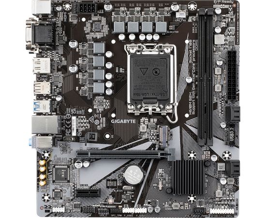 Gigabyte 	H610M S2H Processor family Intel, Processor socket  LGA1700, DDR5 DIMM, Memory slots 2, Supported hard disk drive interfaces 	SATA, M.2, Number of SATA connectors 4, Chipset Intel H610 Express, Micro ATX Mātes plates