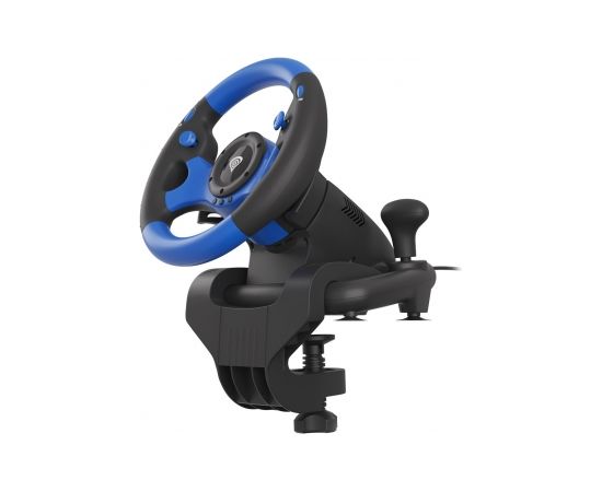 Natec GENESIS SEABORG 350 Black, Blue USB Steering wheel + Pedals Nintendo Switch, PC, PlayStation 4, Playstation 3, Xbox 360, Xbox One