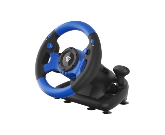 Natec GENESIS SEABORG 350 Black, Blue USB Steering wheel + Pedals Nintendo Switch, PC, PlayStation 4, Playstation 3, Xbox 360, Xbox One