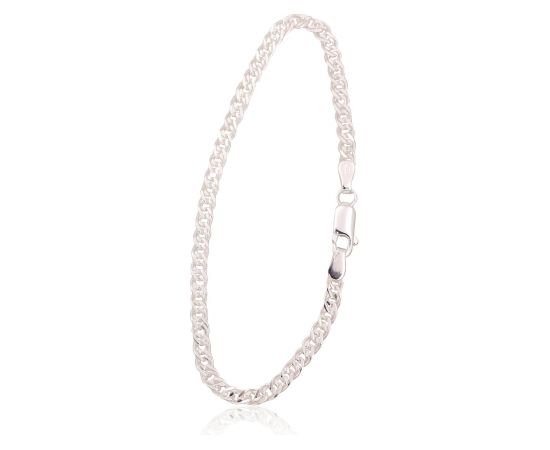 Серебряная цепочка Мона-лиза 3.1 мм, алмазная обработка граней #2400077-bracelet, Серебро 925°, длина: 19 см, 4.1 гр.