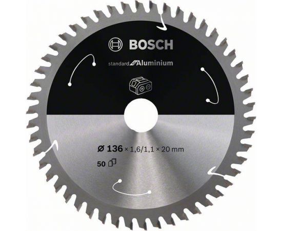 Griešanas disks Bosch Standard for Aluminium 2608837754; 136x20 mm; Z50